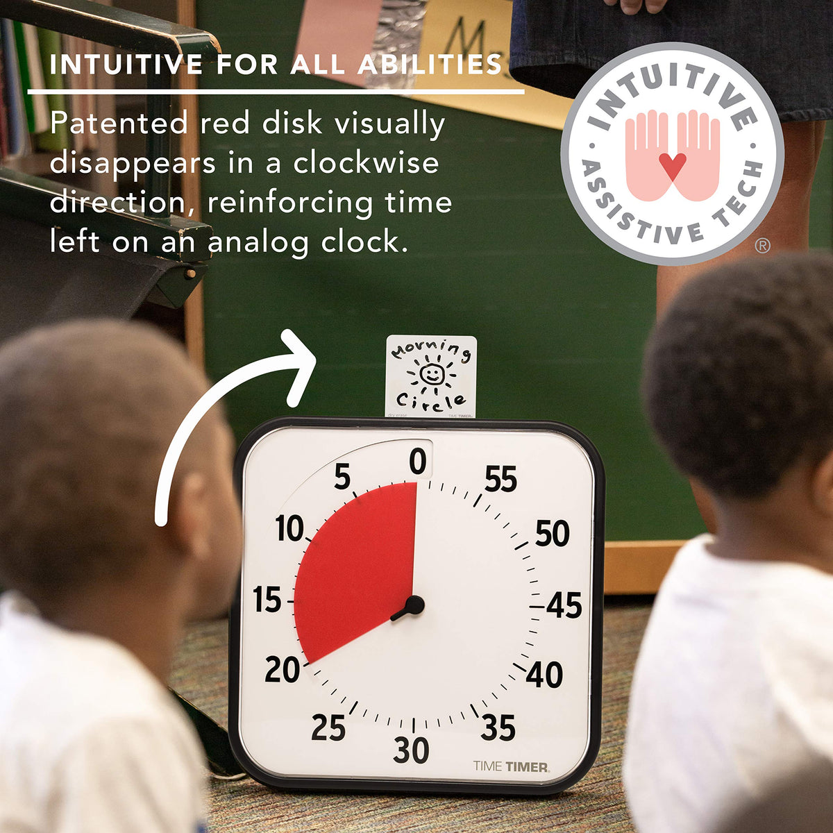 Time Timer can be wall-mounted or stand on a desk for versatile placement.