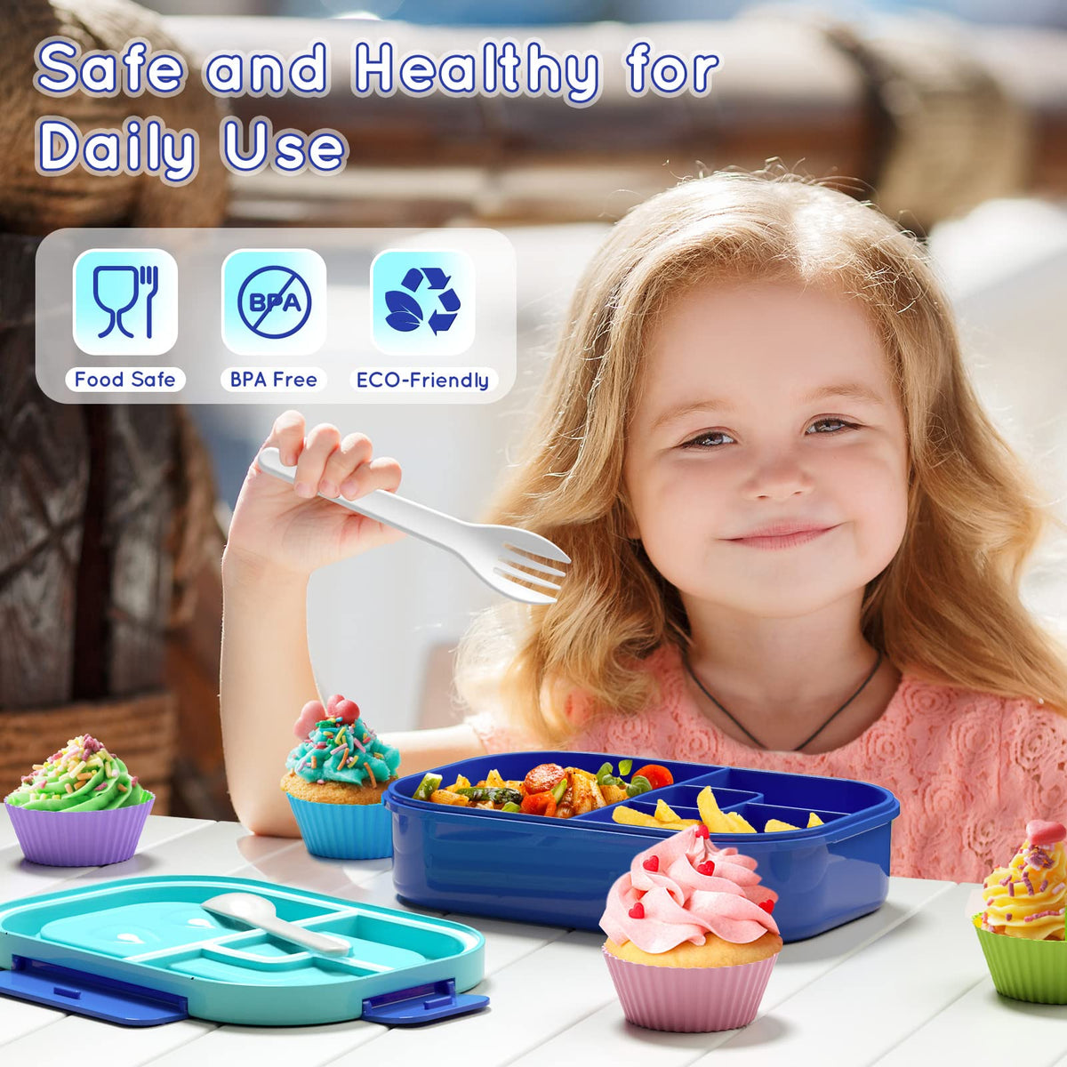 TIME4DEALS BPA-free kids lunch container safe for daily use
