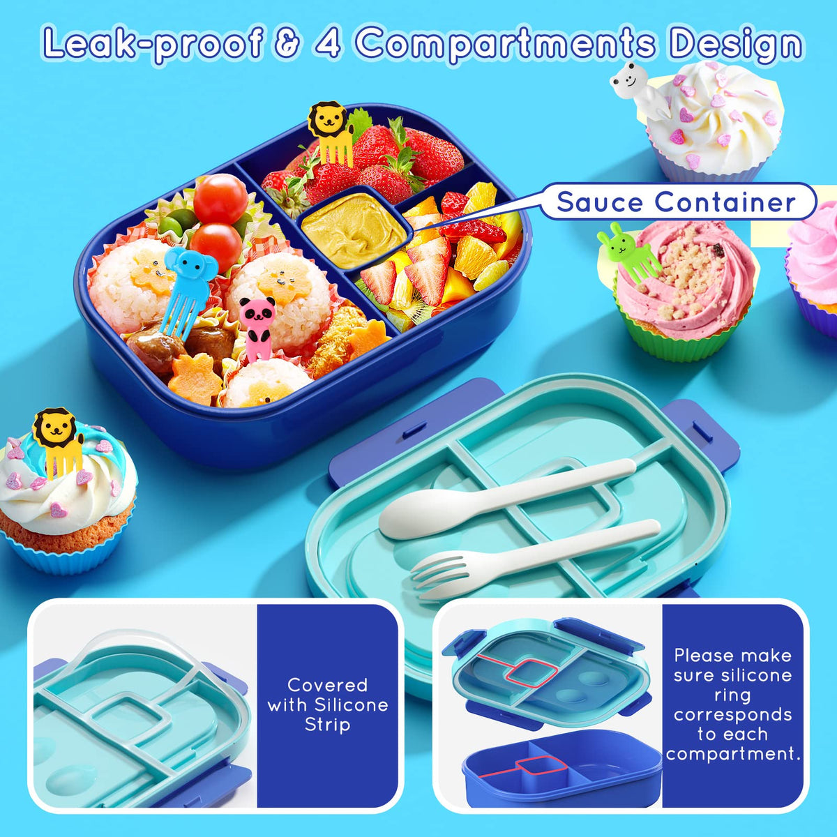 TIME4DEALS leakproof sauce compartments prevent spills during transport