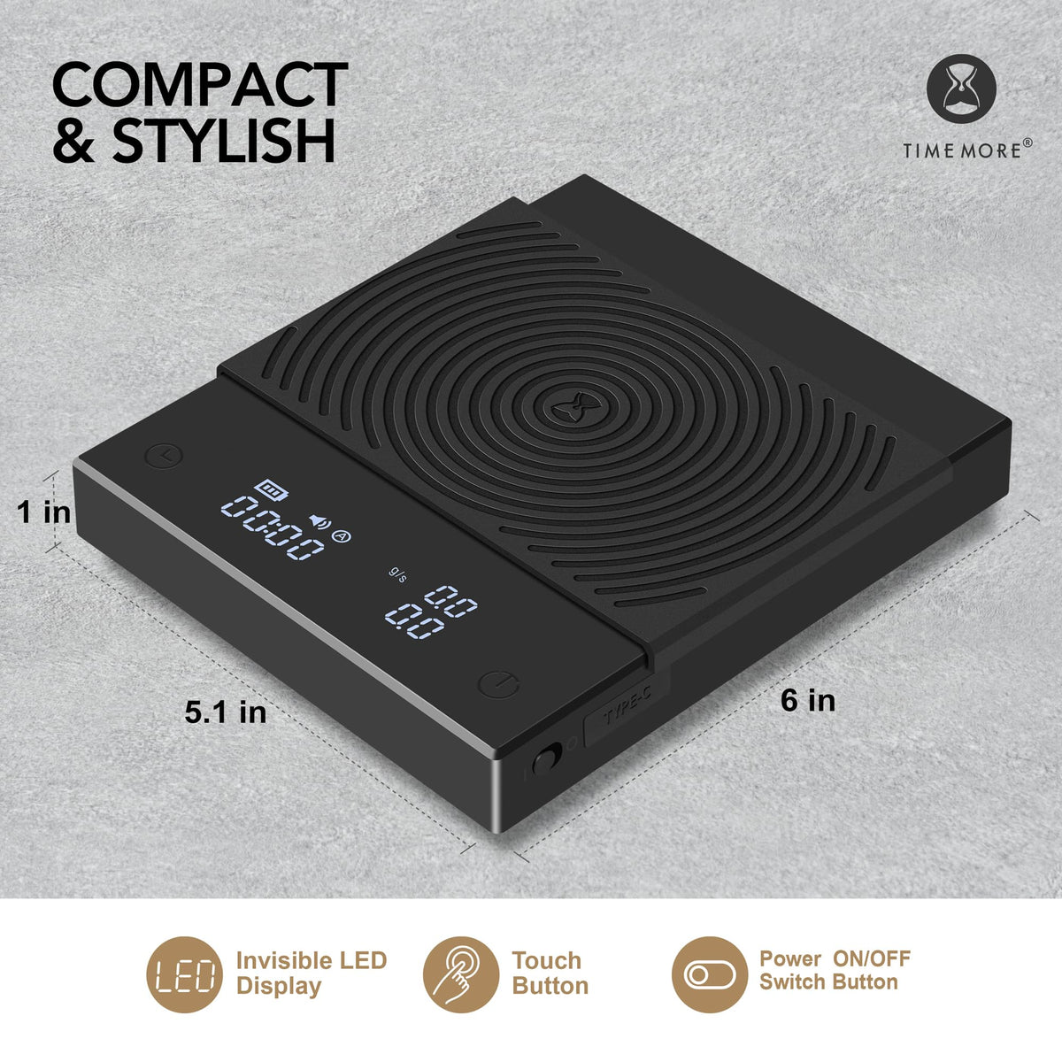 TIMEMORE Black Mirror Basic 2 compact design fits any countertop