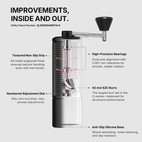 TIMEMORE C5 ESP Pro adjustment dial shows 0.015 mm steps for fine tuning.