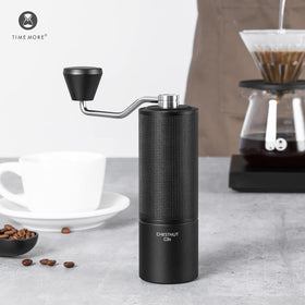 TIMEMORE Chestnut C3S 25g capacity supports 1-2 cup sessions with uniform grounds.