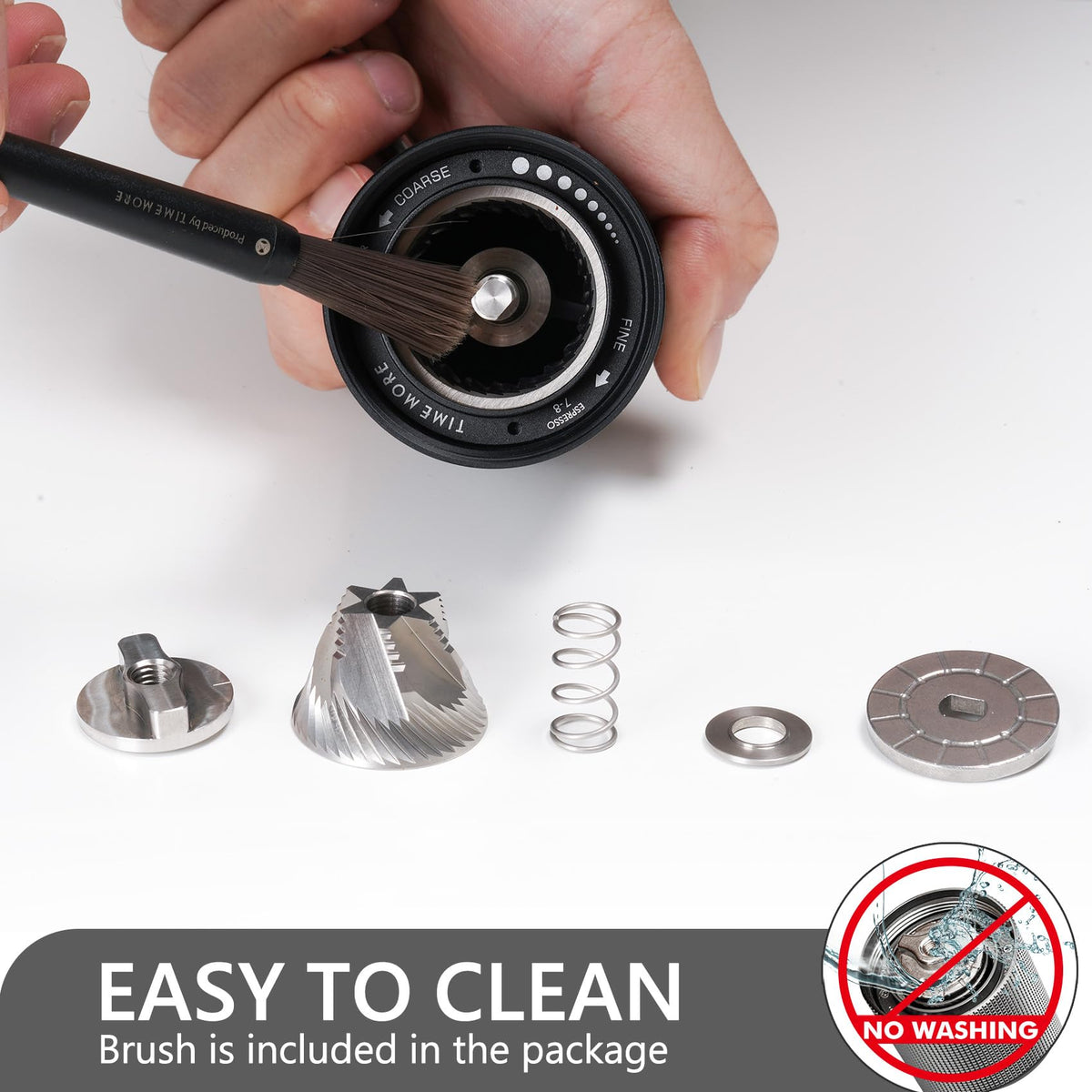 Folding handle enables portable on-the-go grinding.