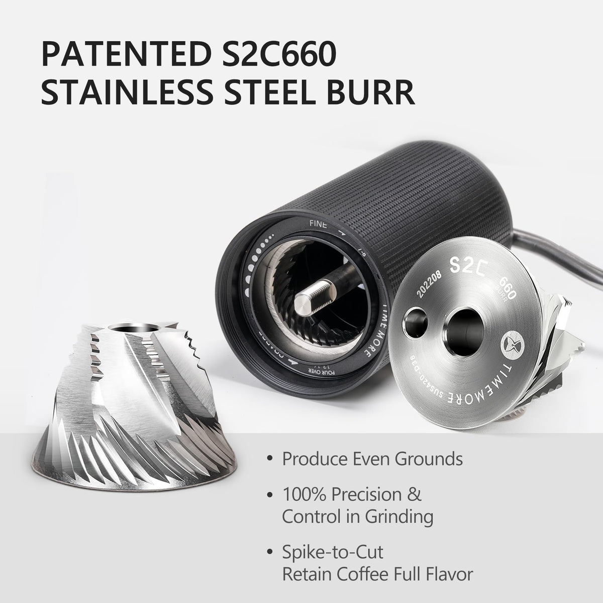 Smooth hand crank with bearing for effortless operation.