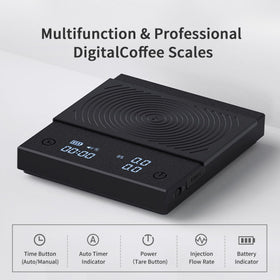 TIMEMORE Coffee Scale Basic 2.0 tare function ensures net ingredient weight.