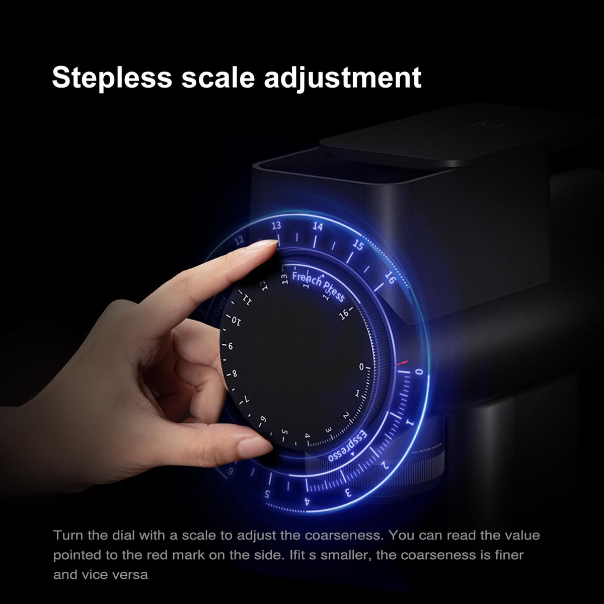 TIMEMORE Sculptor 064S, black exterior design, fits modern kitchens.