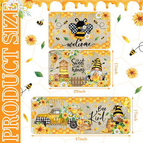 Timgle non-slip bee kitchen mat 17x29, stay-in-place design for safety