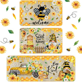 Timgle non-slip bee kitchen mat 17x47, stay-in-place design for safety