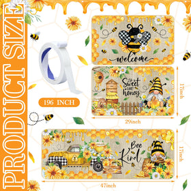 Timgle bee kitchen rug lemon print, cheerful design, easy to wash in daily use