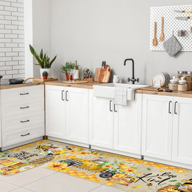 Timgle retro bee kitchen mat, durable material for home office or sink area