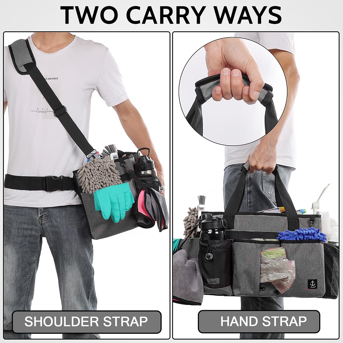 Timoxi caddy with insulated lining protects contents and simplifies hygiene.