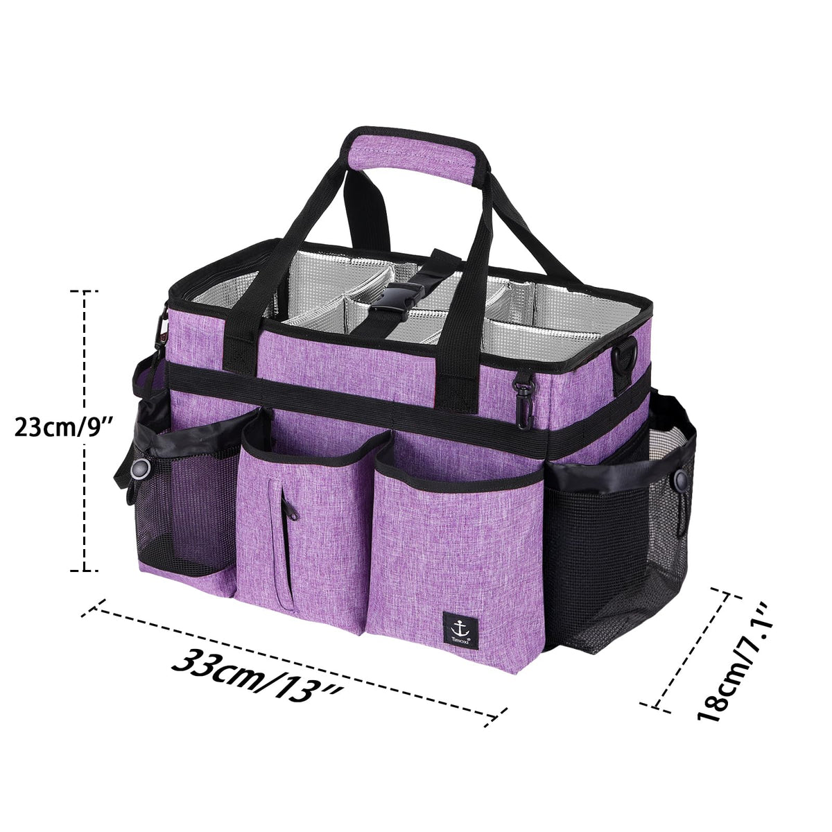 Timoxi caddy with movable compartments keeps sprays and brushes organized