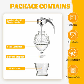Timtopno 8oz honey dispenser keeps honey fresh with an airtight seal.
