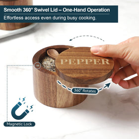 Timtopno engraved lids identify salt and pepper at a glance