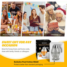 Timtopno gift-ready honey dispenser ideal for housewarmings and gifting.