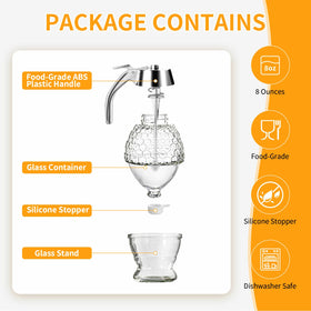 Timtopno glass jar with airtight stopper preserves honey freshness.
