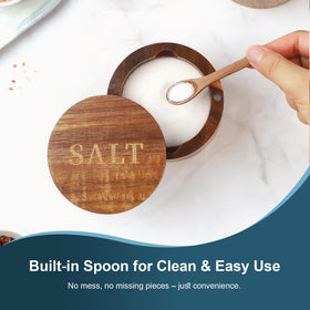 Timtopno salt and pepper set with built-in spoons keeps counters tidy
