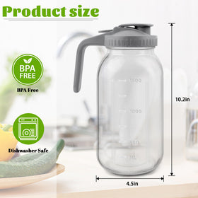 Tinaforld 64 oz pitcher with rotating lid demonstrates easy, mess-free pouring