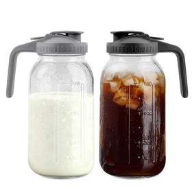 Tinaforld 64 oz glass pitcher side view highlighting durable glass for family beverages
