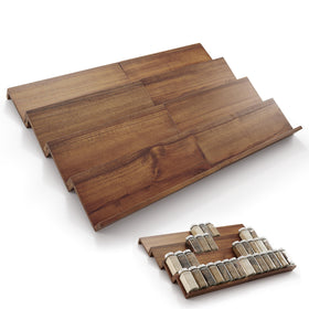 Tinamo Acacia spice rack in a drawer, compact fit for jars