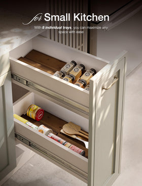 Smooth acacia wood surface of Tinamo rack is easy to wipe