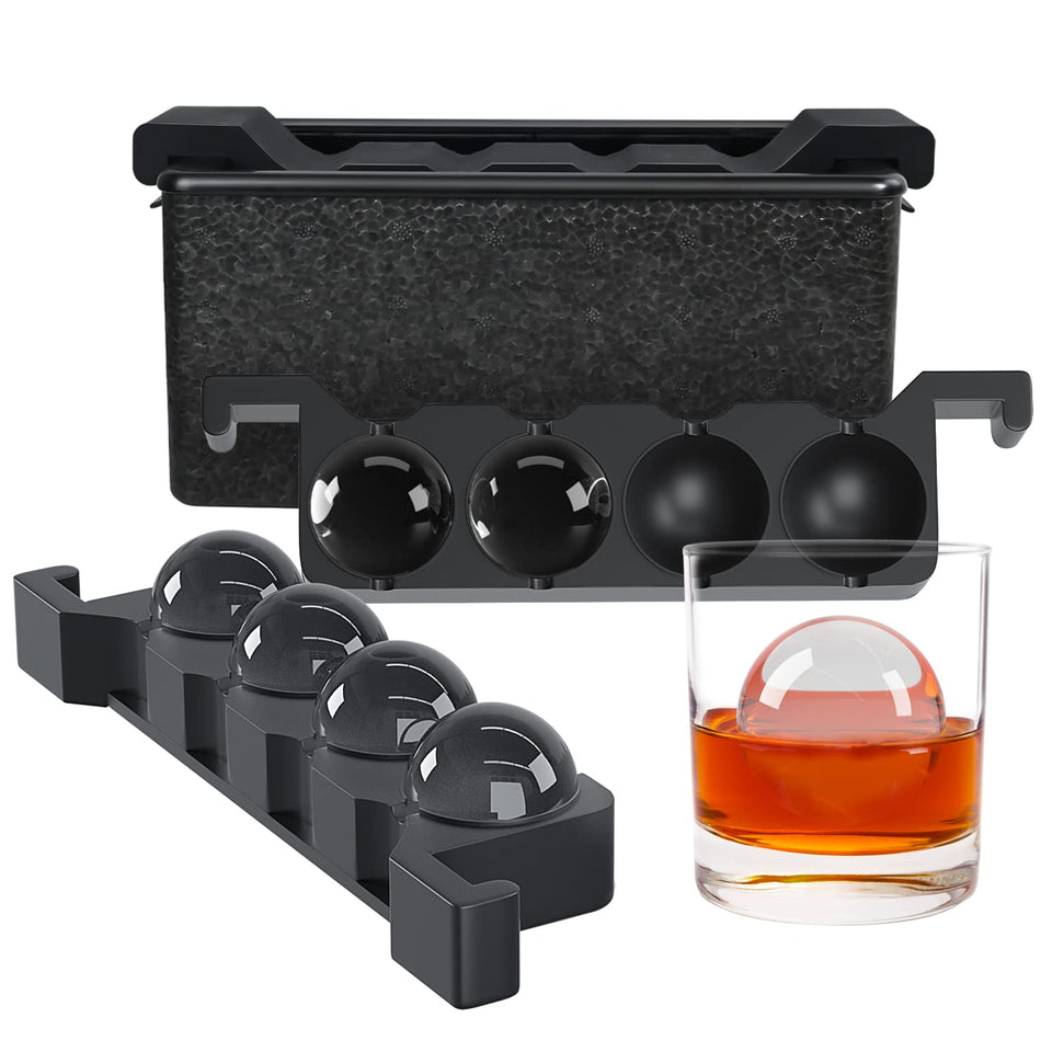 Tinana clear ice ball maker with eight crystal-clear balls for cocktails.