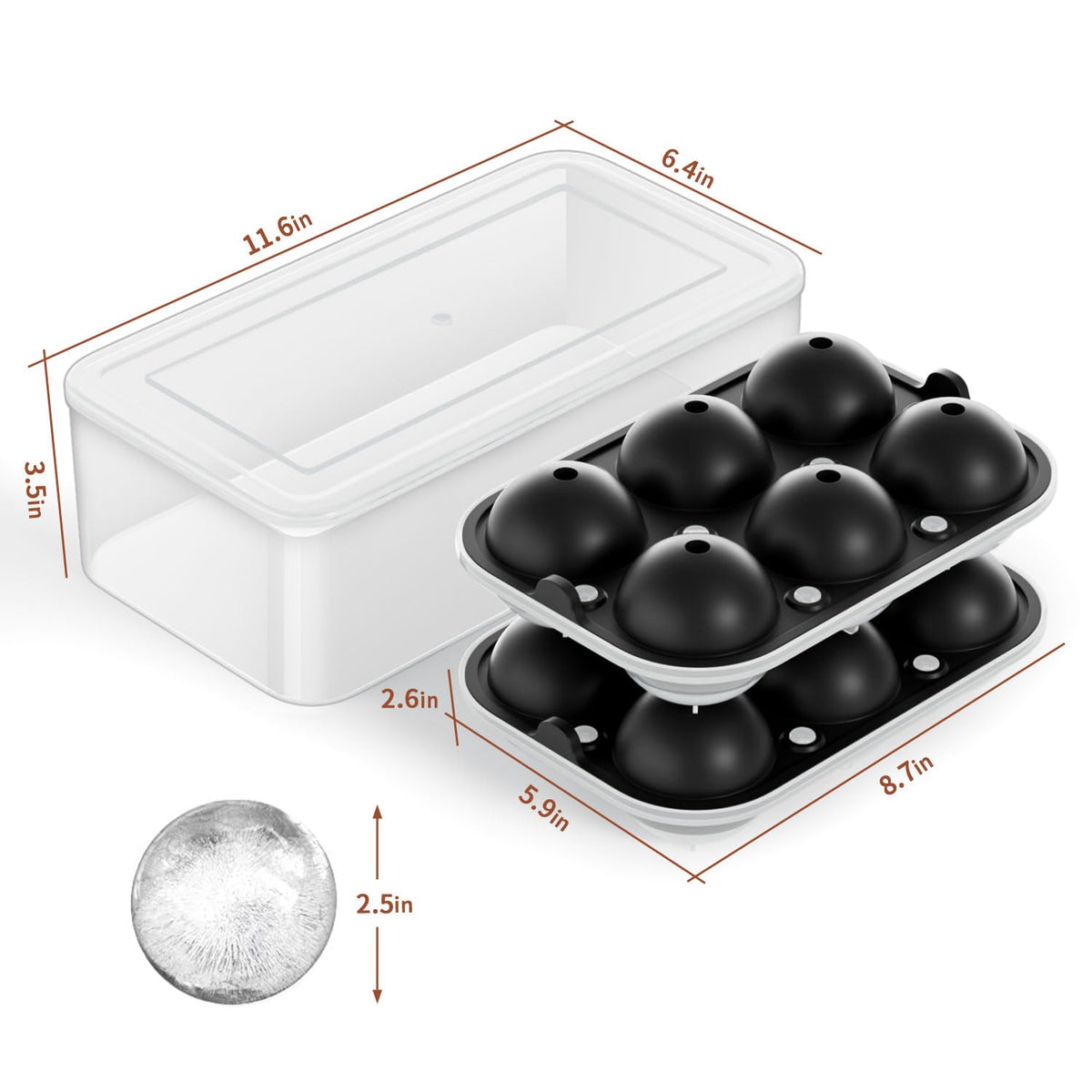 TINANA funnel included for easy filling of ice spheres
