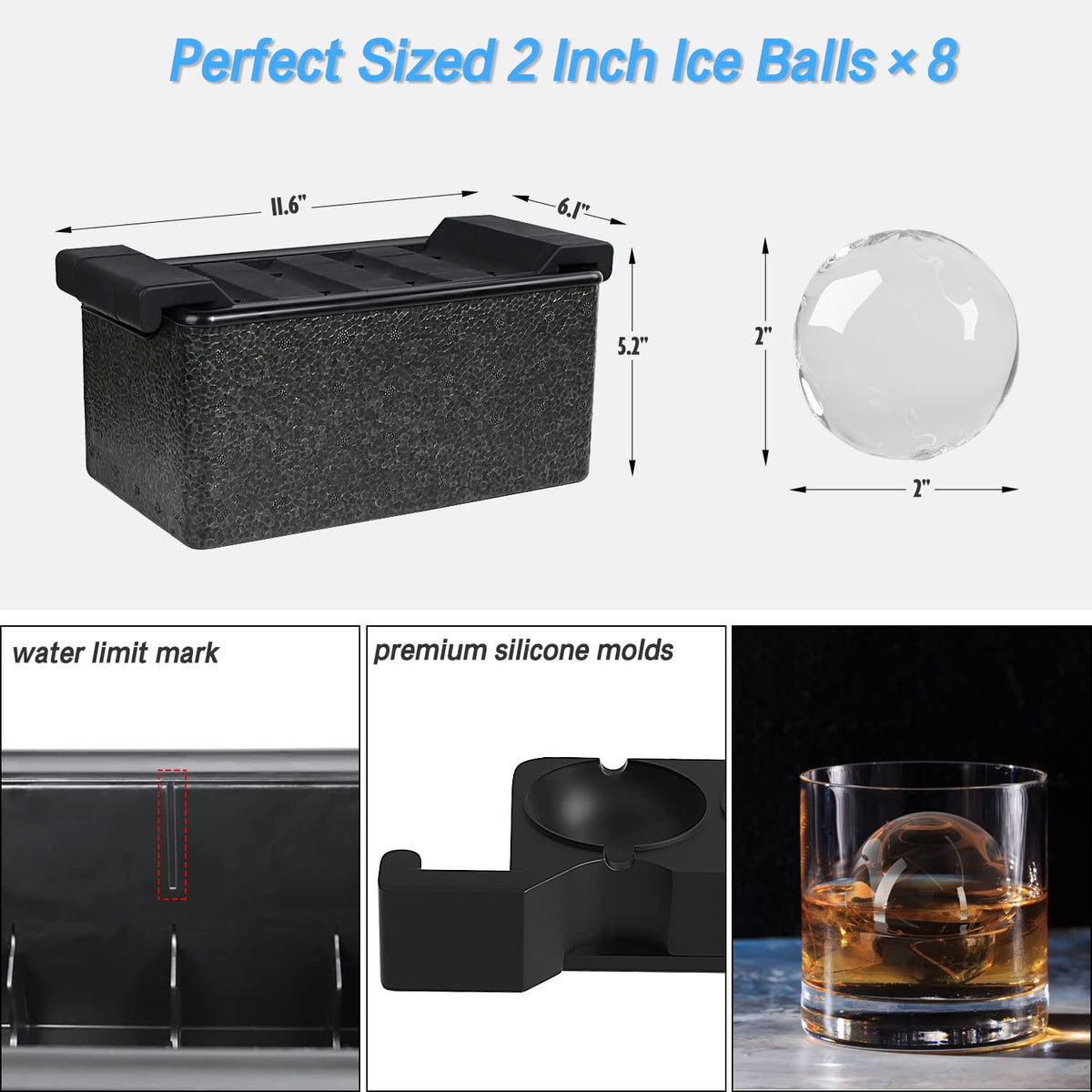 Tinana premium silicone ice maker offers durable, safe ice cubes.