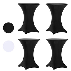 Tina's highboy spandex table cover on a round 36-inch table for a sleek event setup.