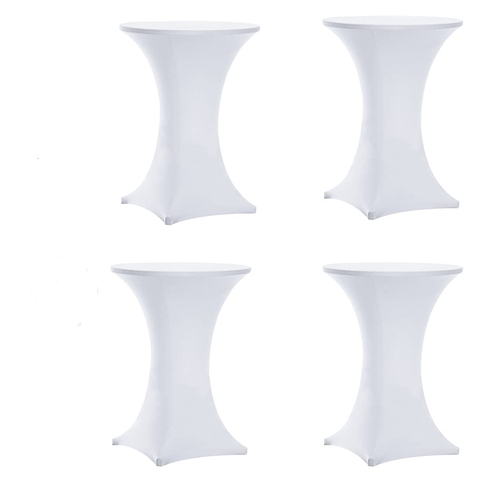 Tina's spandex cocktail table cover on a 30x42 table for a sleek, seamless event display