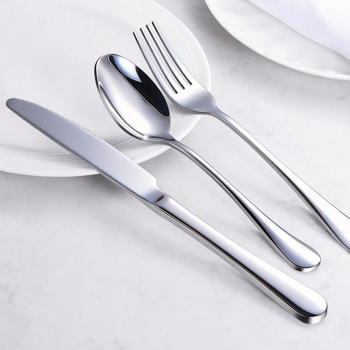 Tinina 60-piece silverware set classic design adds simple elegance