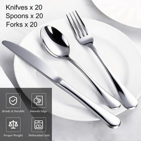 Tinina 60-piece silverware set dinner forks designed for reliable grip and long-lasting shine