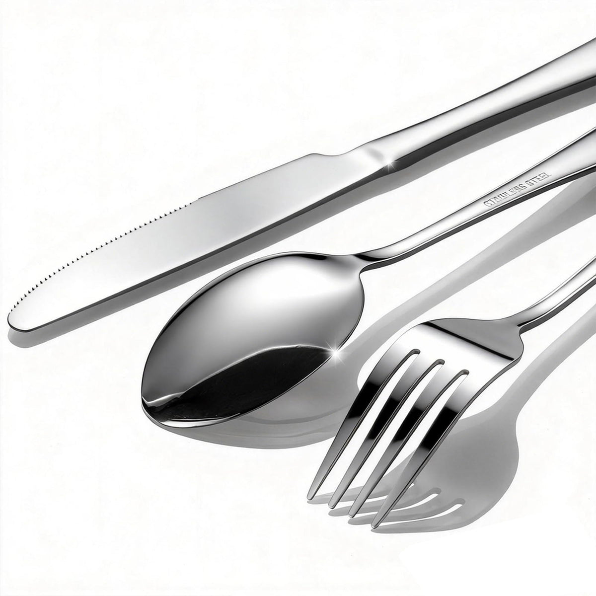 Tinina 60-piece silverware set mirror-polished finish enhances any table setting