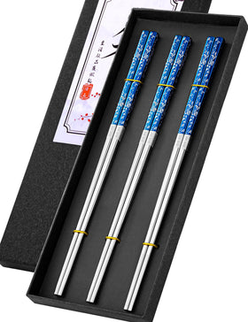 TINMARDA metal chopsticks in blue-silver for elegant dining at home.