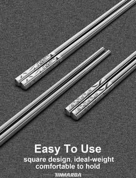 TINMARDA metal chopsticks with pattern variety ideal for gifting and daily use