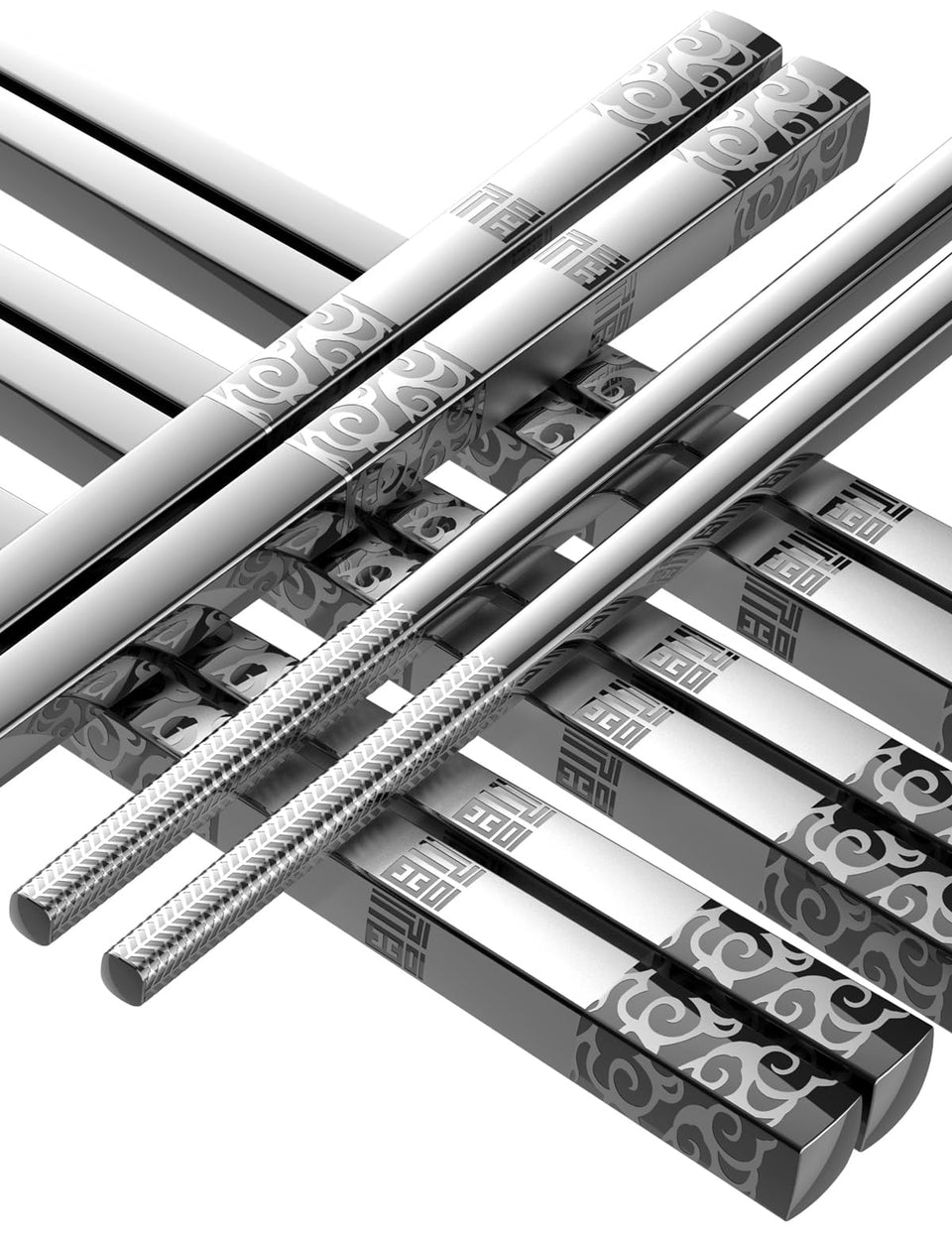 TINMARDA metal chopsticks with square design for stable grip and modern table style.