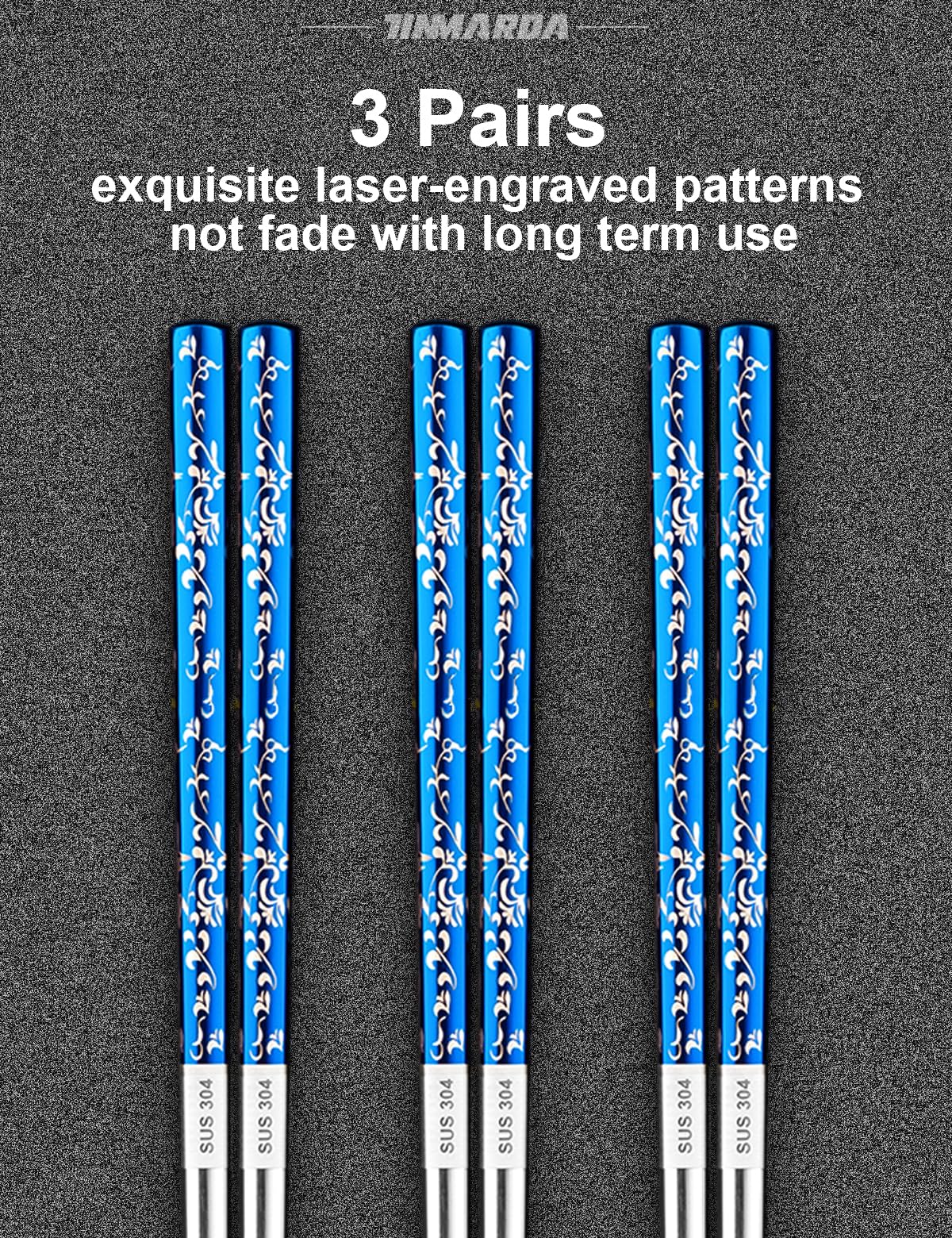 TINMARDA chopsticks with textured tips for easy gripping.
