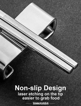 TINMARDA titanium-plated stainless steel chopsticks with durable build.