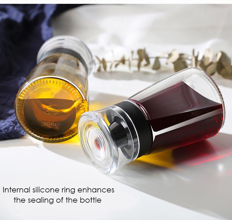 TinMIX glass olive oil dispenser clearly displays contents with premium quality.
