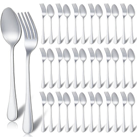 TINSKY 48pc spoons and forks set for dinner service, balanced for everyday meals.