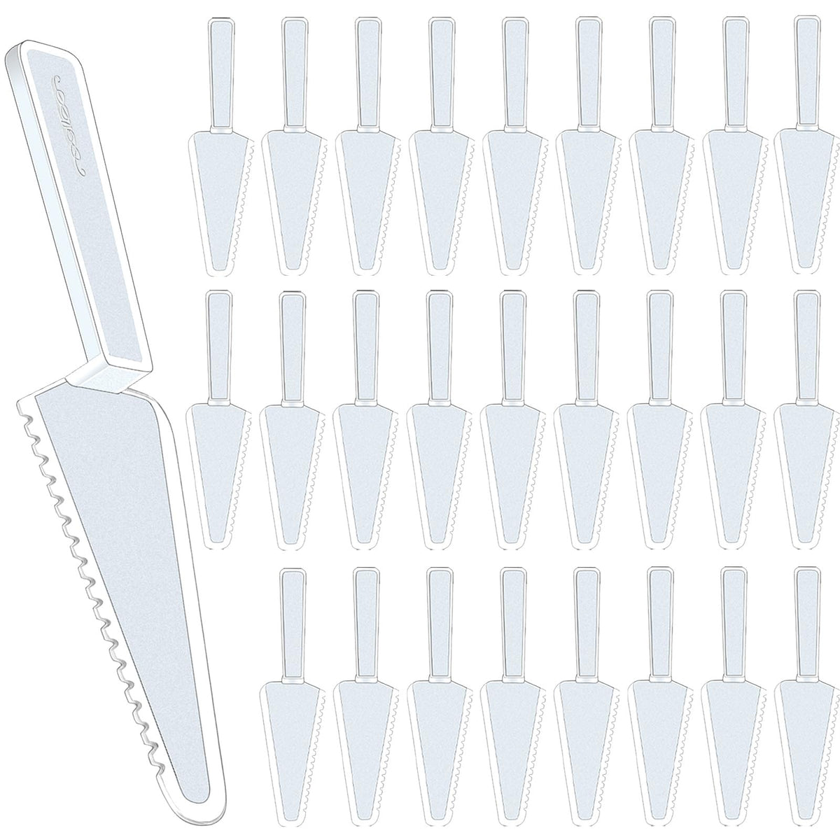 TINSKY 50-piece disposable cake cutters in packaging for quick party prep