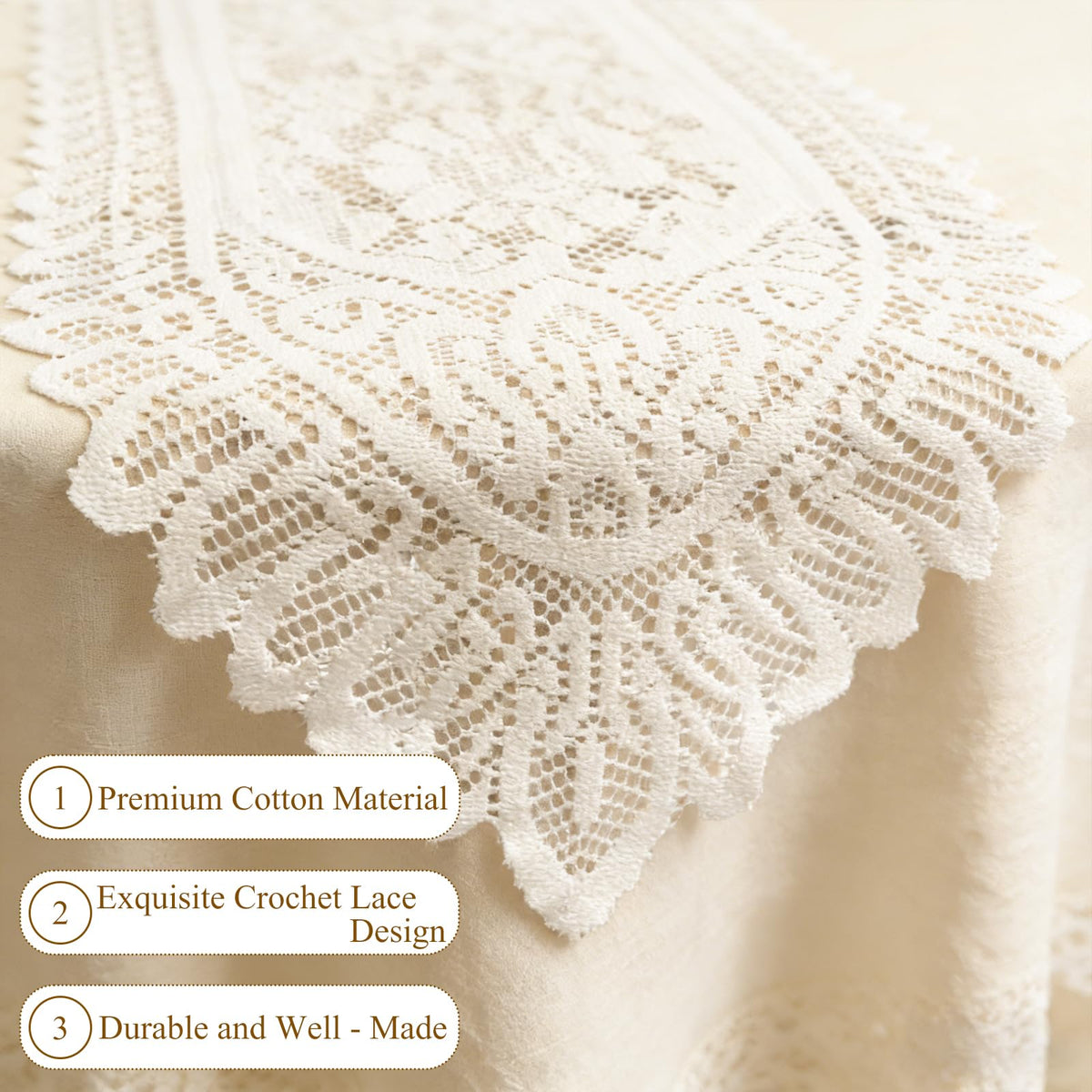 Tinsow versatile decor scarf for mantels, sofas, and dressers.