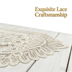 Tinsow table runner showcases hand-crocheted detail for timeless, farmhouse style.