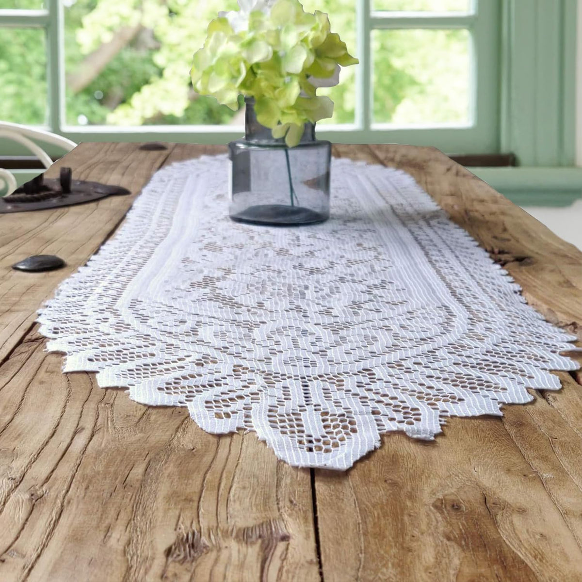 Tinsow protective surface layer reduces wear on tables while adding graceful charm.