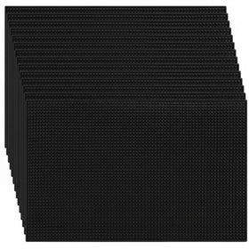 Tioncy bar mat set of six in black, 18x12 inches, for organized countertops