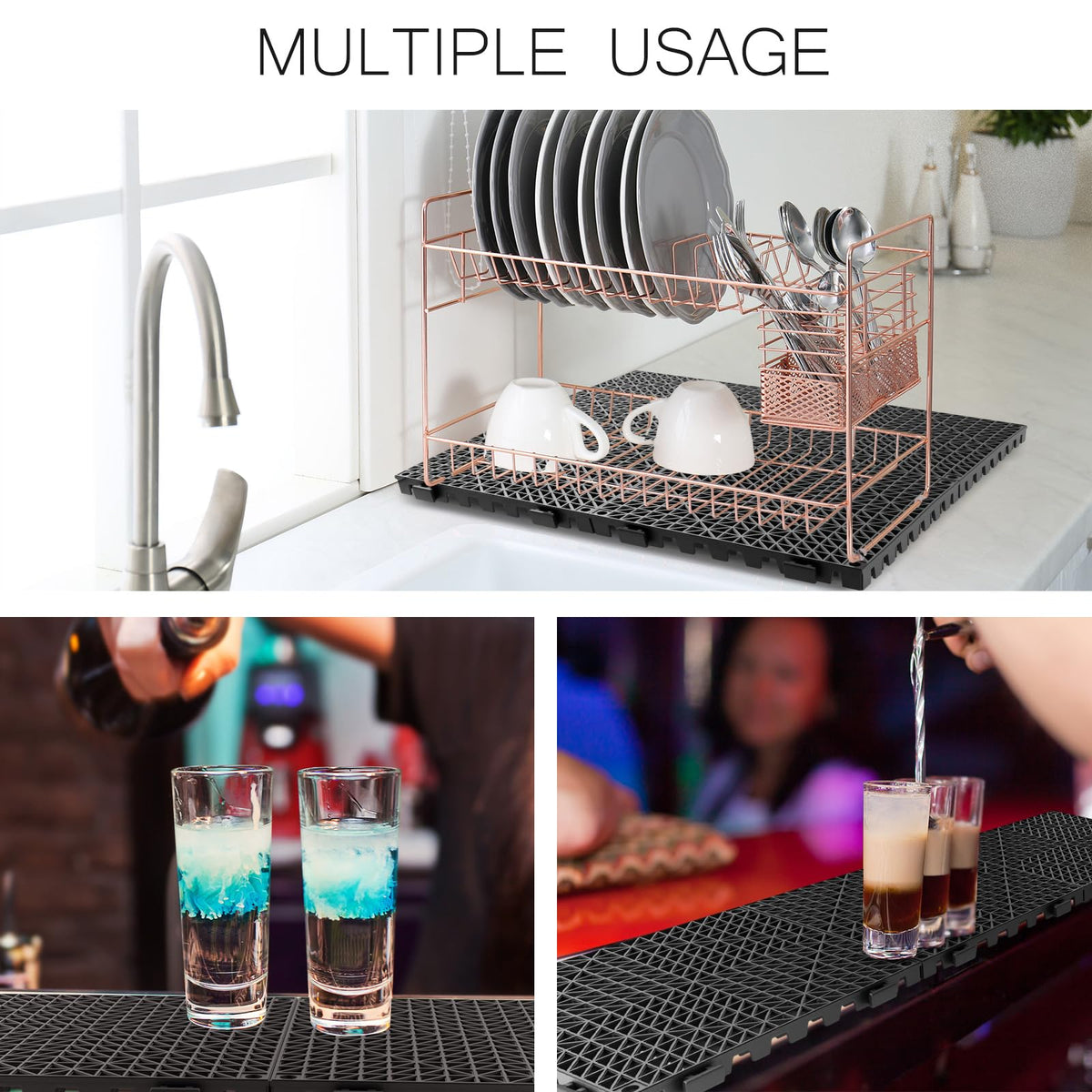 Tioncy bar mats protect countertops in high-traffic settings.