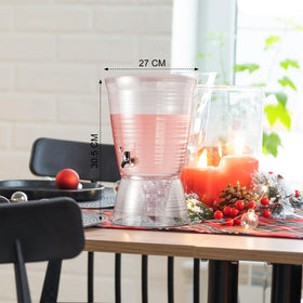 Detachable base with ice compartment keeps drinks cool during service.