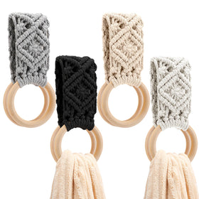 Tioncy crochet towel holder gray on a door handle for easy access