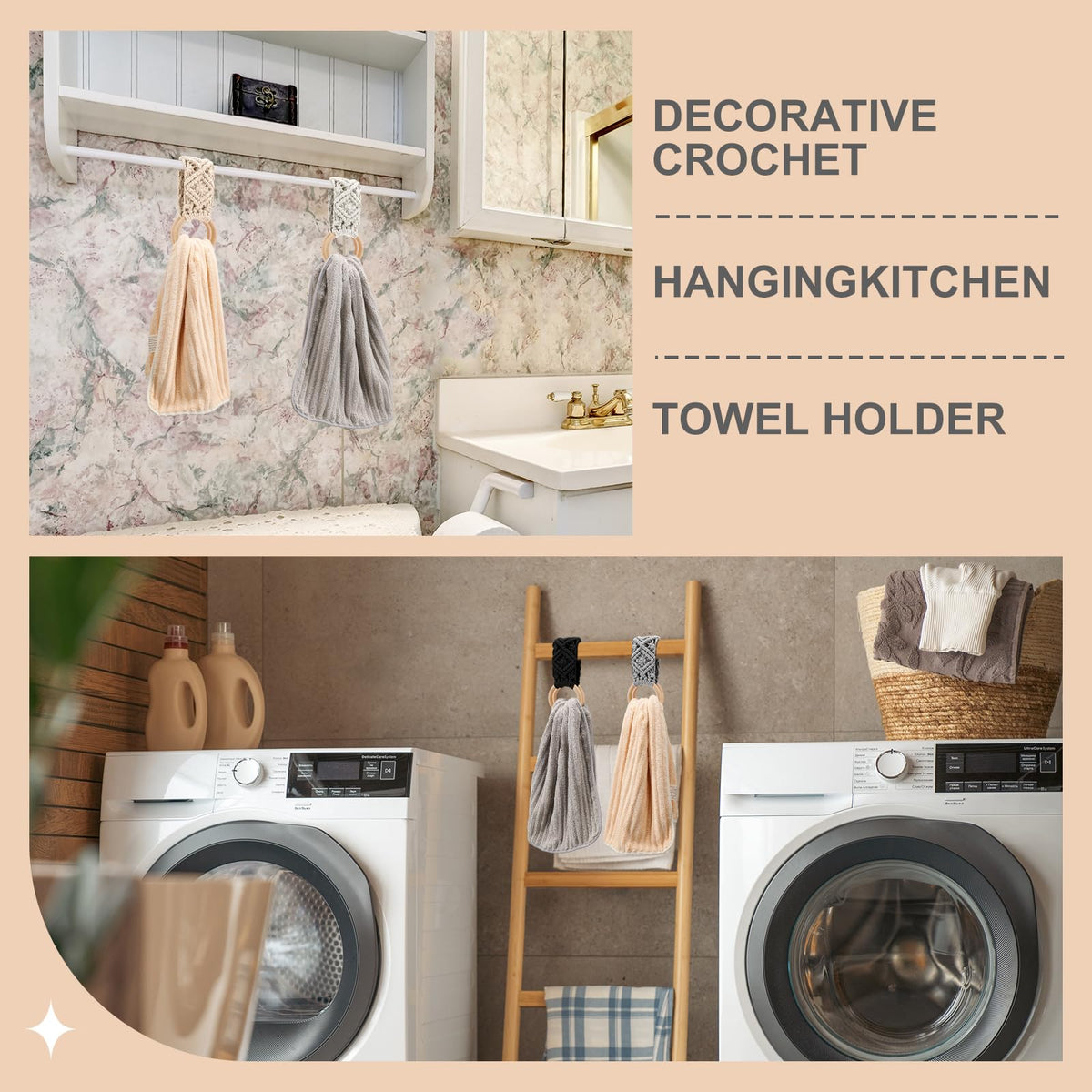 Tioncy towel holder in use keeps towels neatly secured on rings