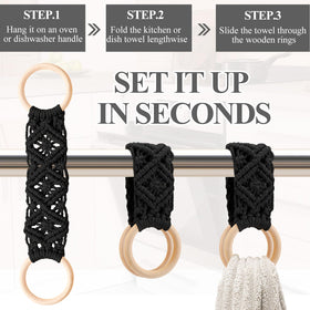 Tioncy multi-color crochet towel holder enhances cheerful kitchen decor